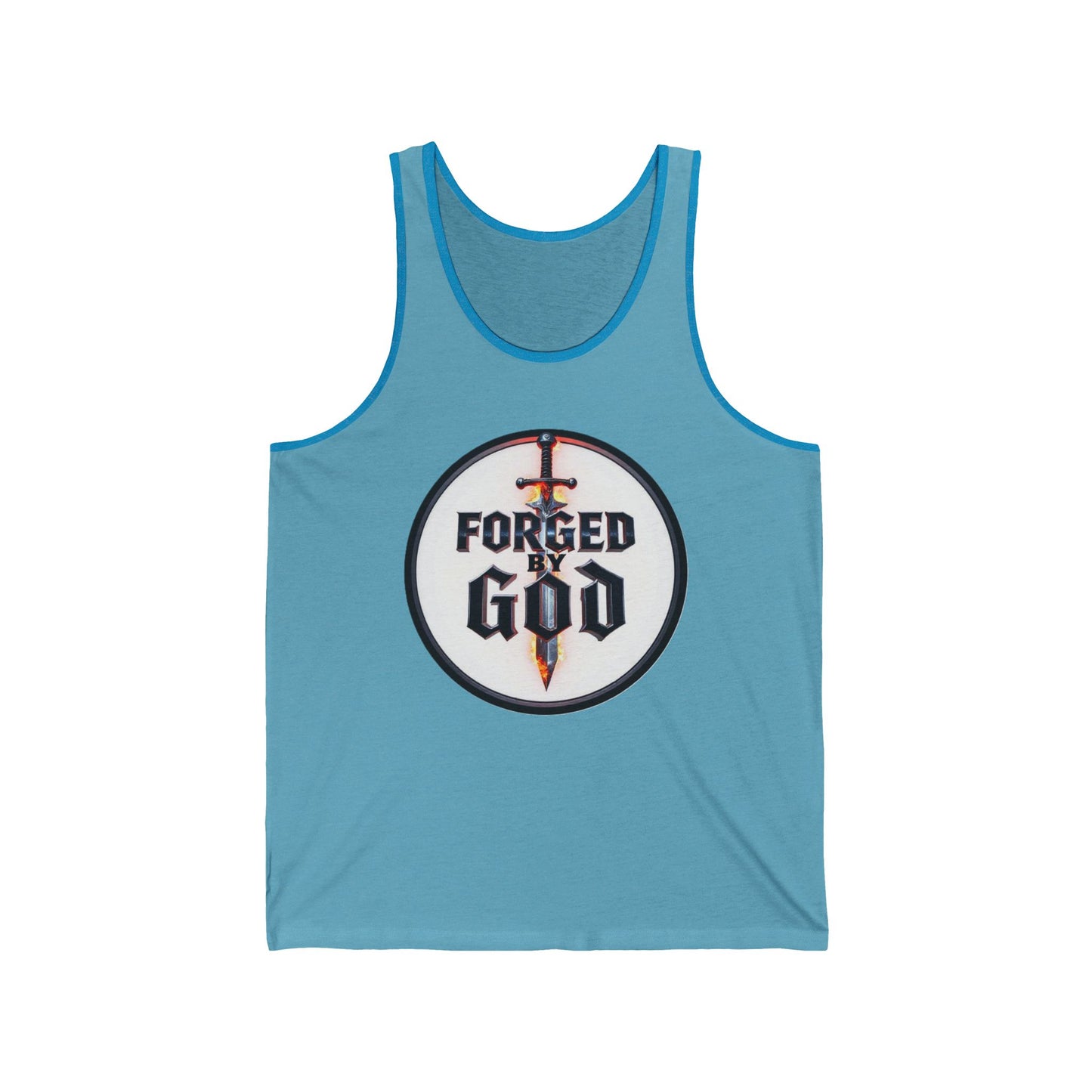 Forged by God Men’s Christian Tank Top – Strength & Faith Apparel