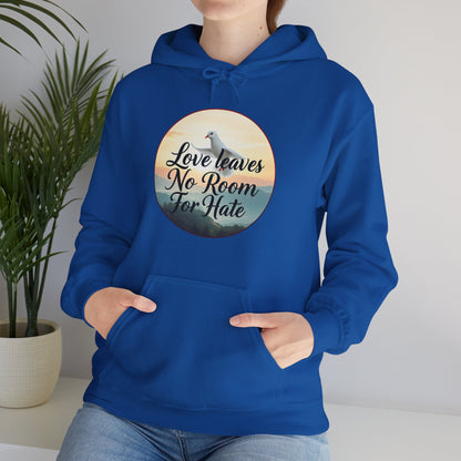 Women’s “Love Leaves No Room For Hate” Christian Hoodie – Faith & Compassion Pullover