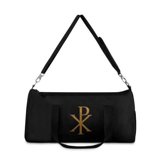 Christ’s Victory Duffle Bag in Black – Chi Rho Symbol