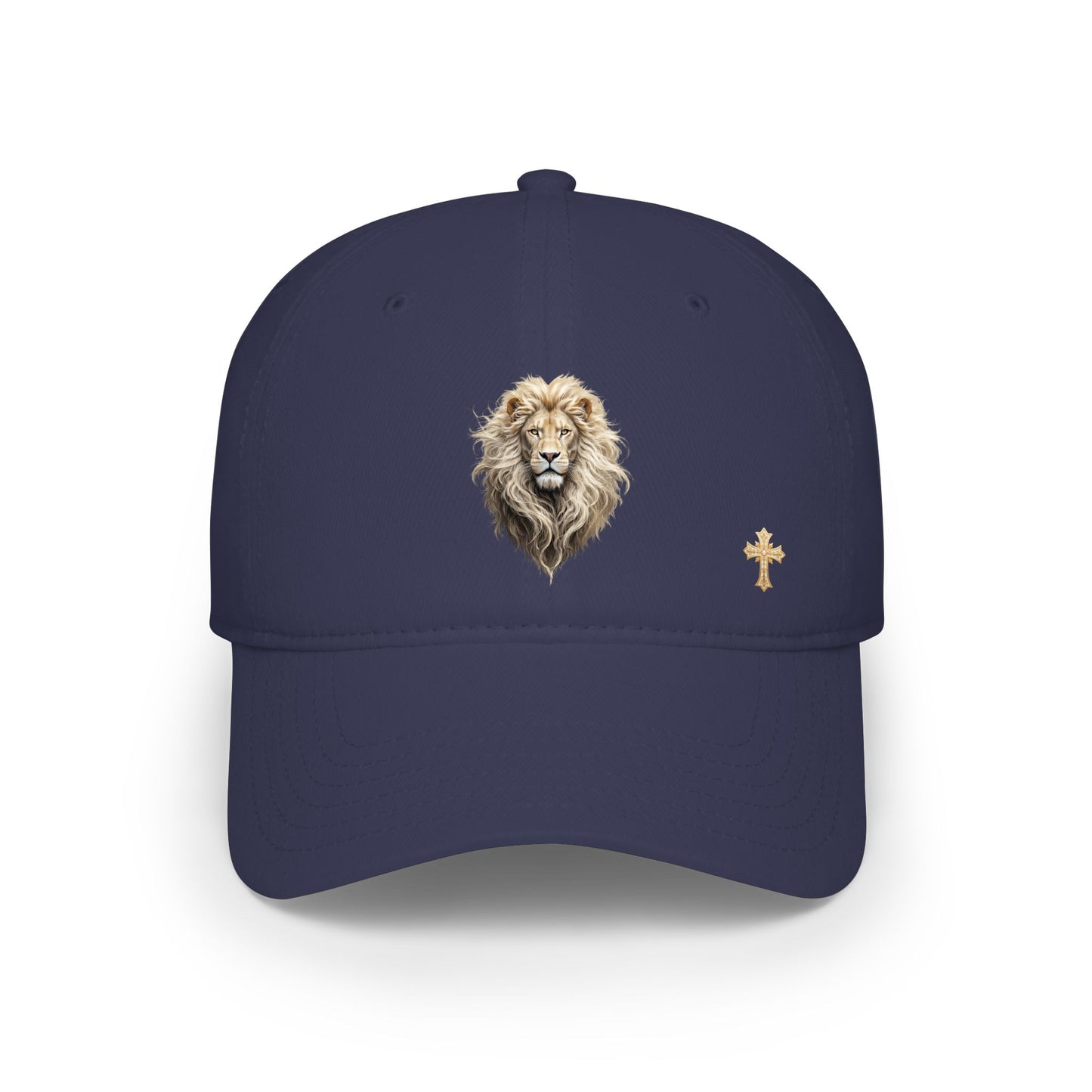 Christ is King (Lion of Judah) - Women's Baseball Cap with Gold Cross