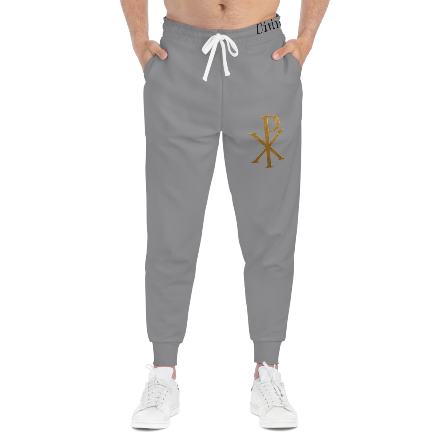 Men’s Chi Rho Jogger Pants in Grey – Comfort with Spiritual Style