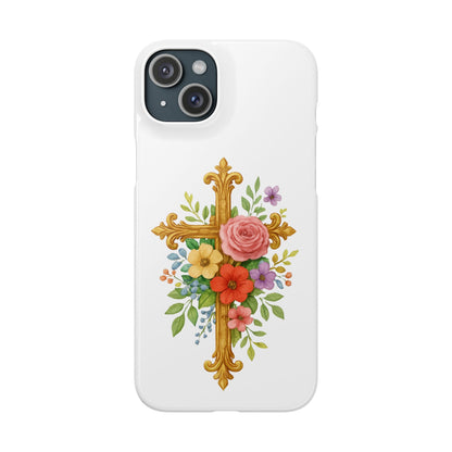 Floral Cross Snap Case for iPhone – Faith in Bloom