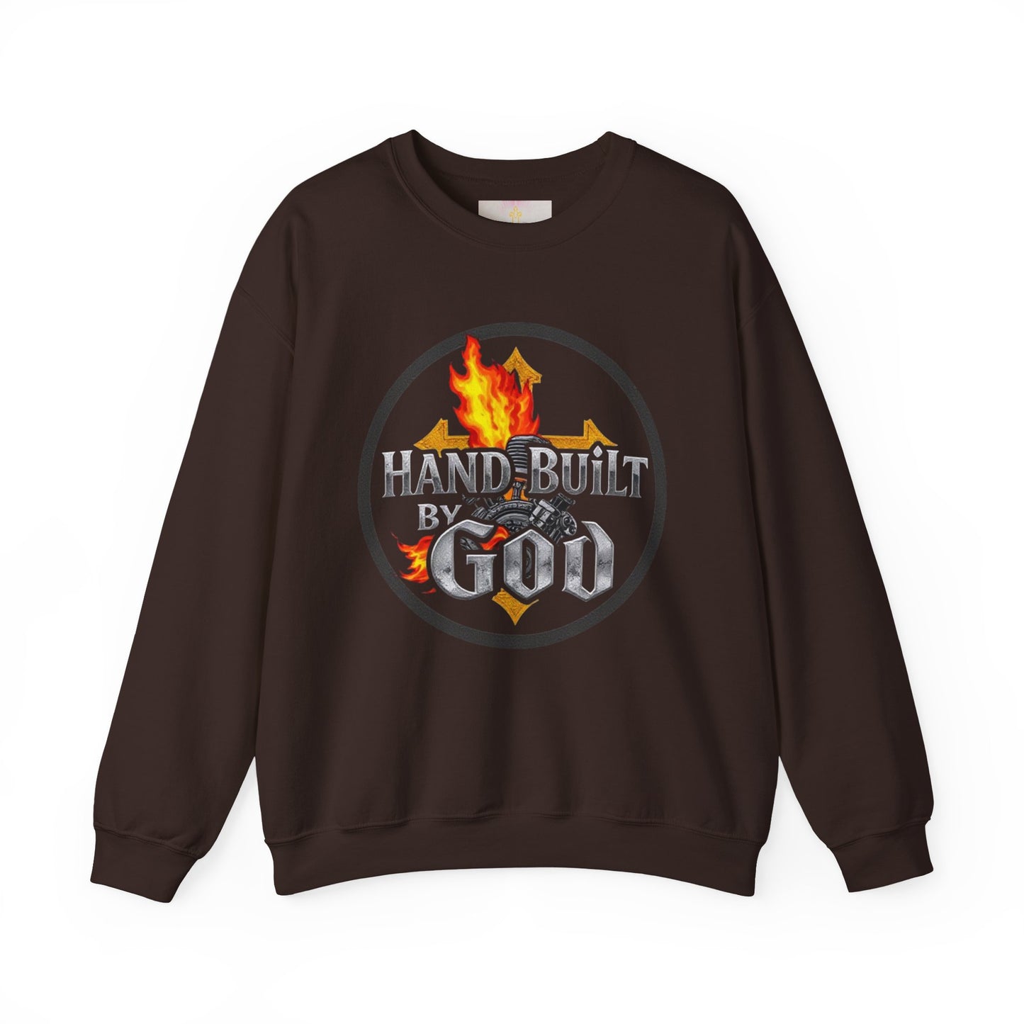 Men’s “Hand Built by God” Christian Sweatshirt – Bold Faith Identity Pullover