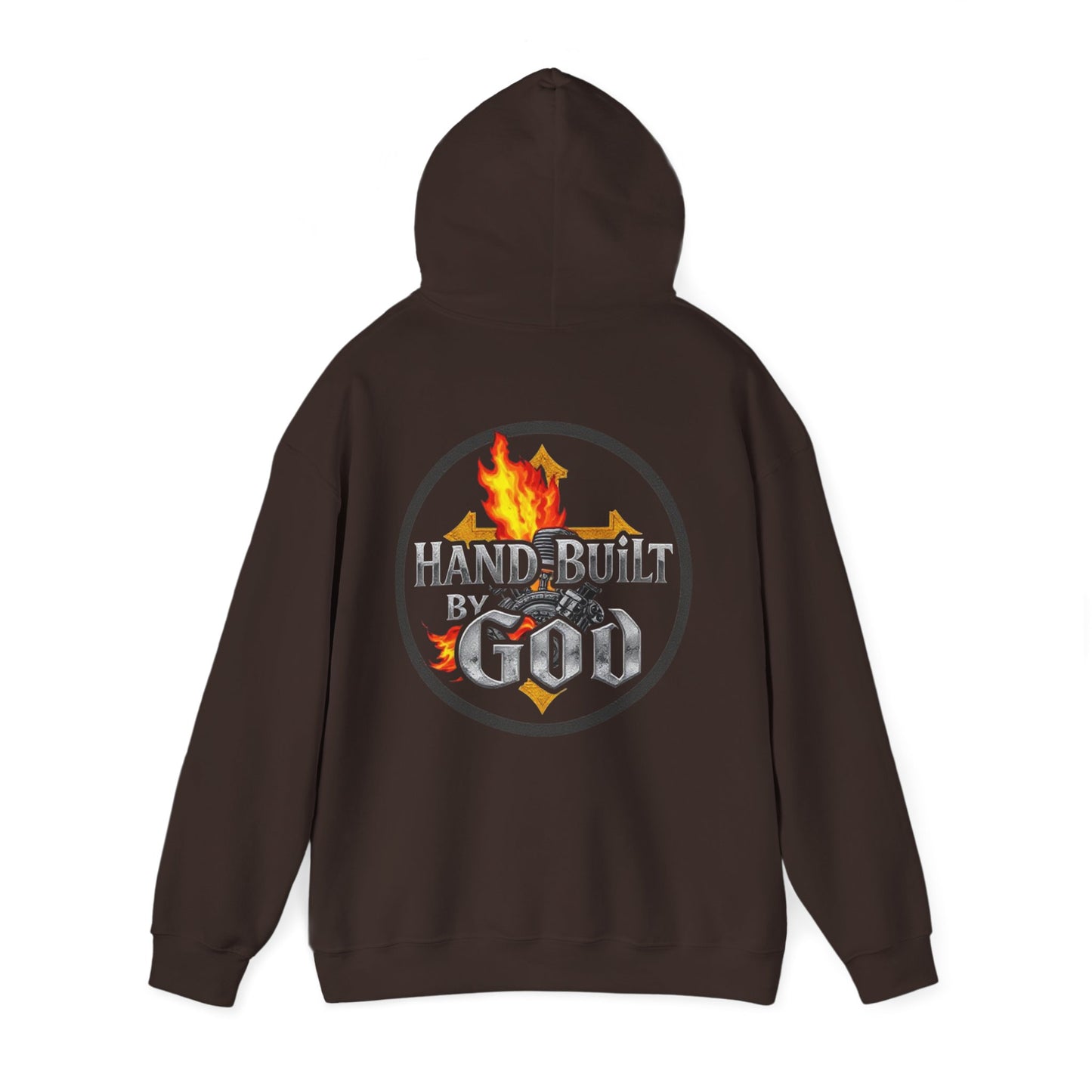 Men’s “Hand Built By God” Christian Hoodie – Bold Faith Identity Pullover
