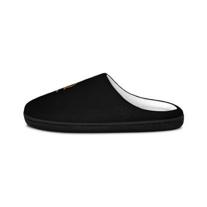 Alpha & Omega Slippers in Black – Faith-Inspired Cozy Footwear with Cross Design
