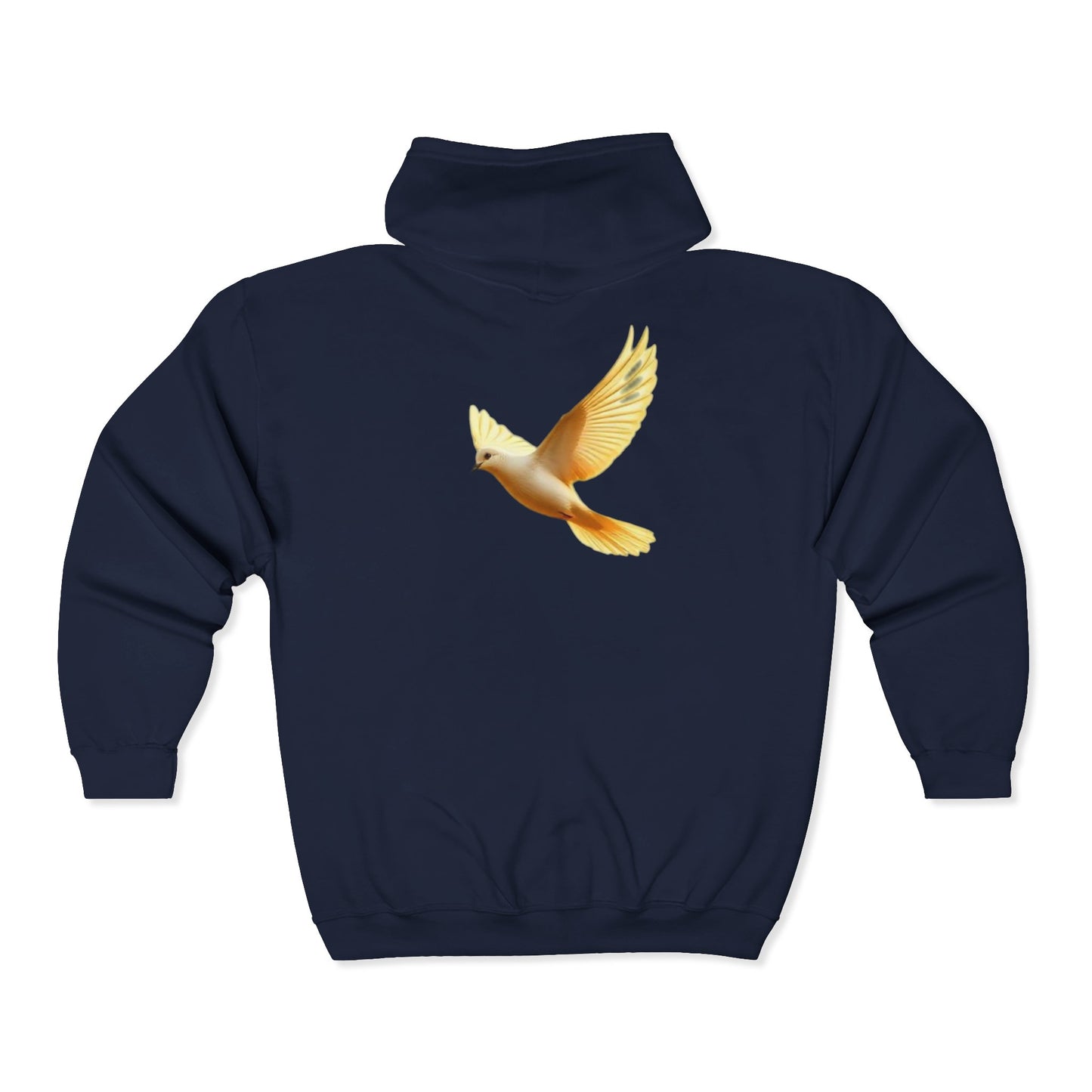 Peaceful Spirit Women's Zip-Up Hoodie with Dove in Flight Design