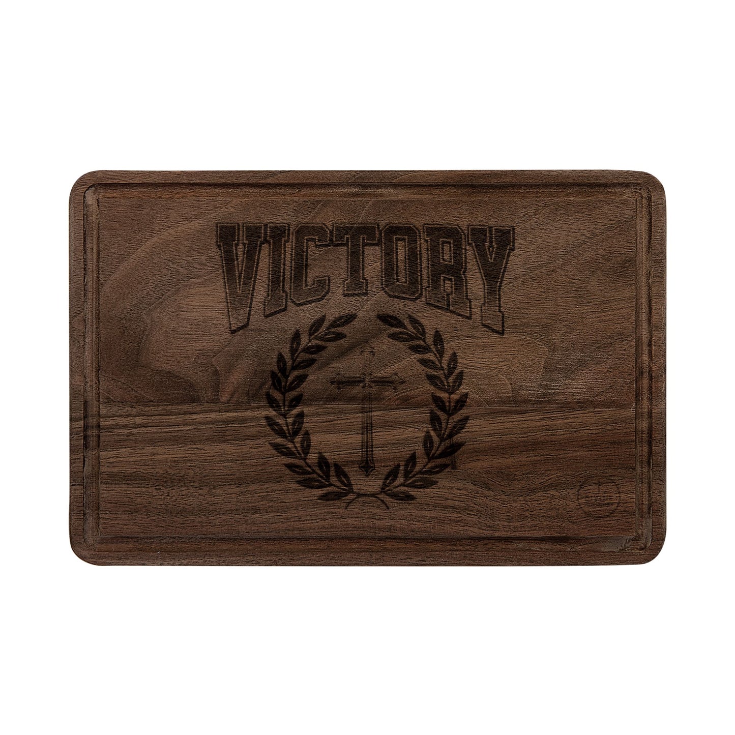 Victory in Christ — Collegiate Laurel Cross Cutting Board