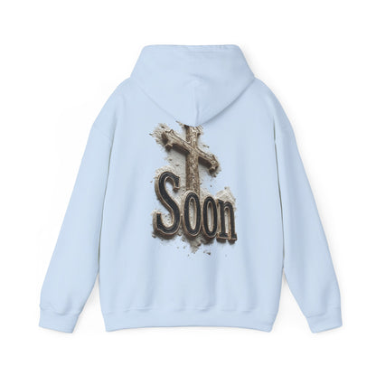 Christian Women’s Hoodie – Soon Cross Hoodie with Revelation 22:12 (Dark Lettering)