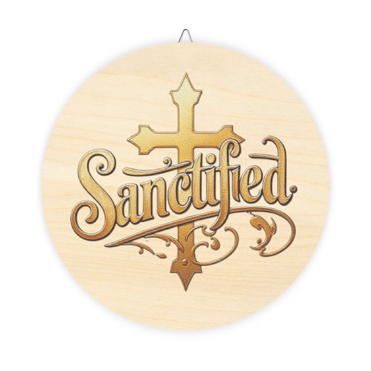 Sanctified Wall Hanging — Inspirational Cross Wooden Décor