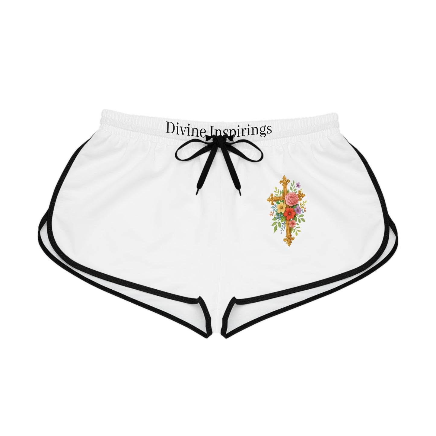 Blooming Faith Women's Shorts with Floral Cross Design