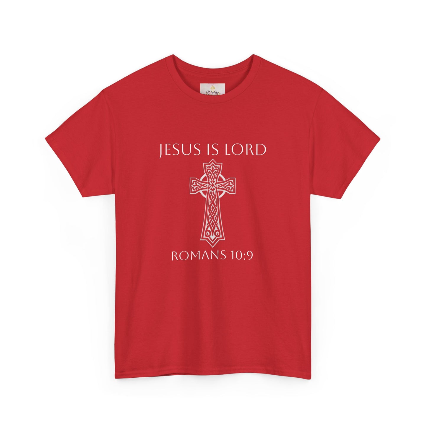 Women's Jesus is Lord Christian T-Shirt – Modern Cross Design (White Lettering)