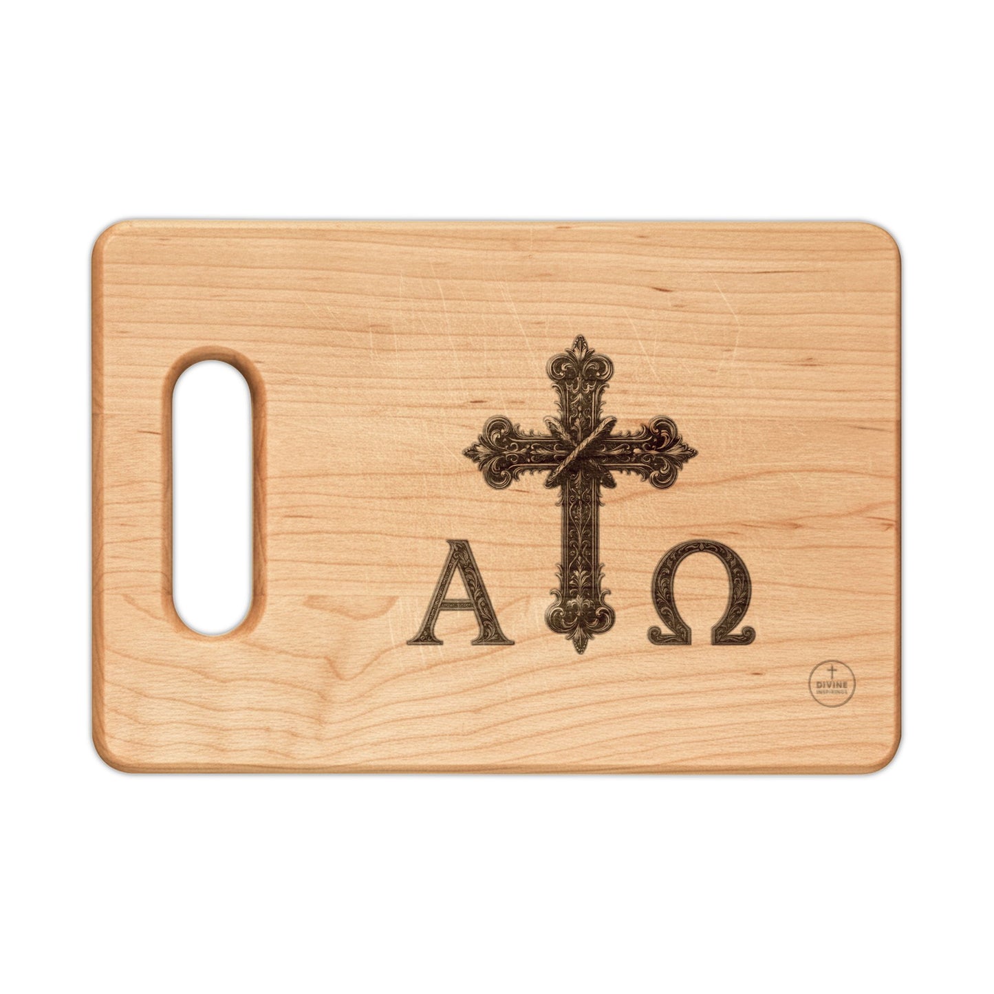 Alpha & Omega — Eternal Cross Cutting Board