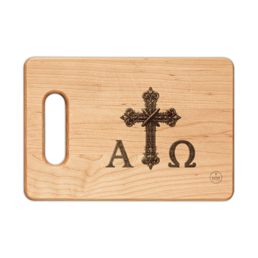 Alpha & Omega — Eternal Cross Cutting Board