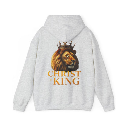 Alpha & Omega Power – Men’s Hoodie with Crowned Lion and Gold Cross