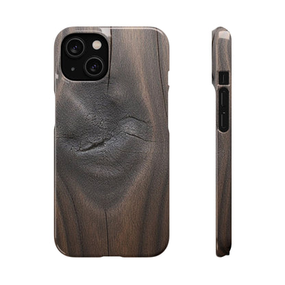 iPhone Snap Case – Dark Wood Grain Design