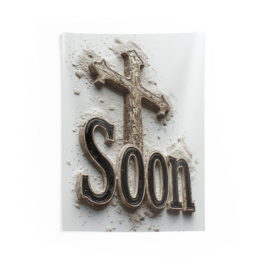 Soon the - Eternal Promise – Cross Wall Tapestry Indoor Wall Tapestry
