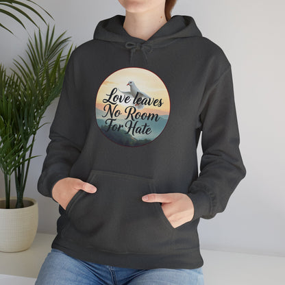 Women’s “Love Leaves No Room For Hate” Christian Hoodie – Faith & Compassion Pullover