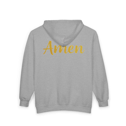 Amen Women’s Zip-Up Hoodie (Black Logo)