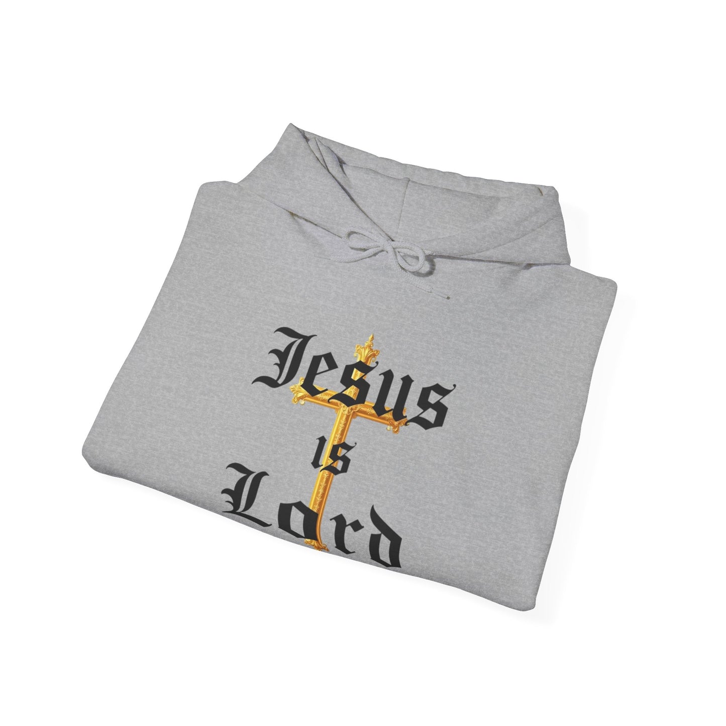 Men’s “Jesus is Lord” Christian Hoodie – Bold Cross Faith Pullover