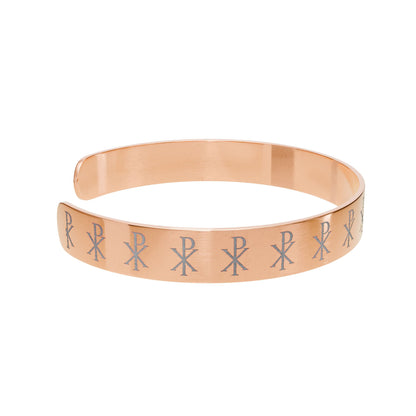 Chi Rho Engraved Cuff Bracelet – Timeless Christian Symbol