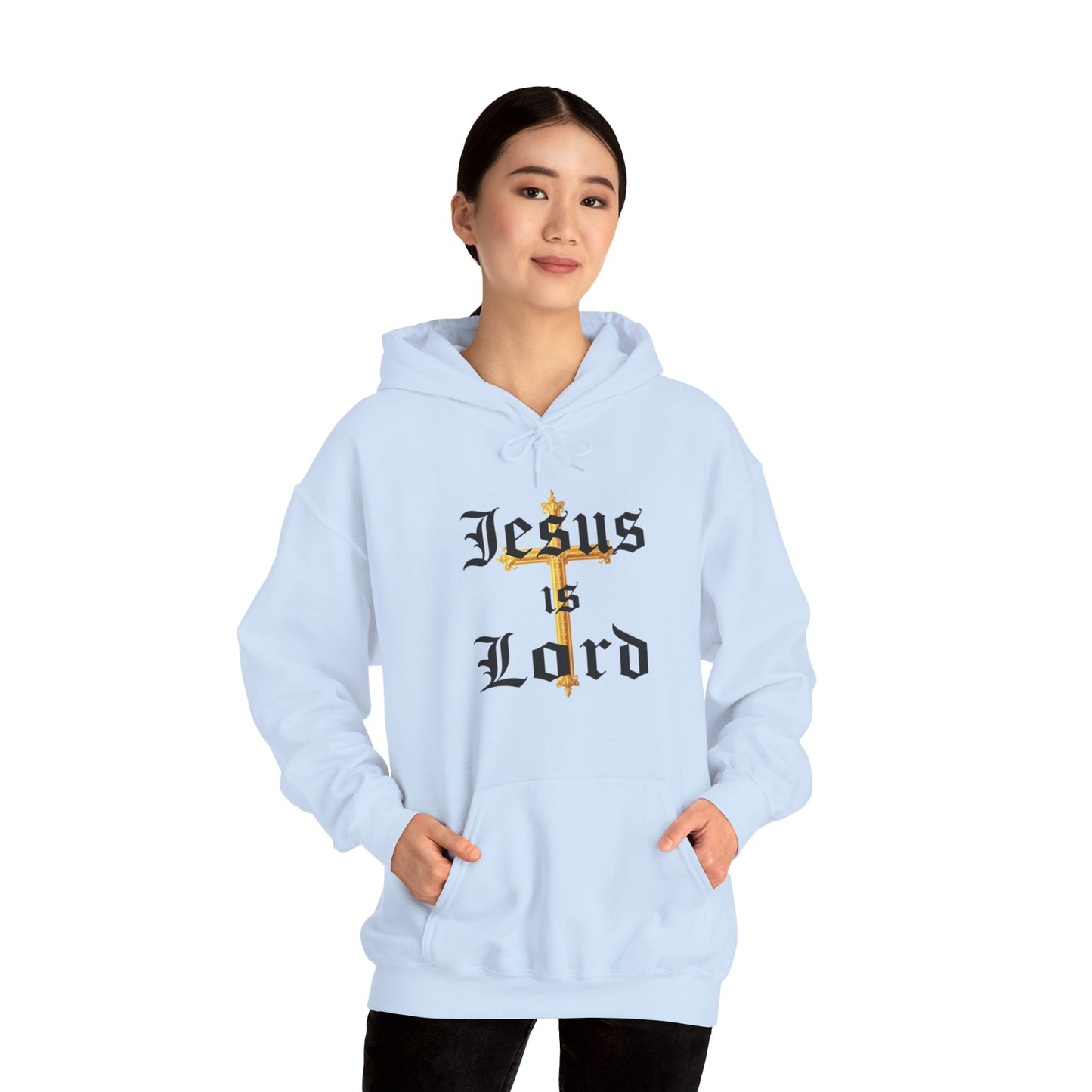 Women’s “Jesus is Lord” Christian Hoodie – Faith Statement Pullover with Cross