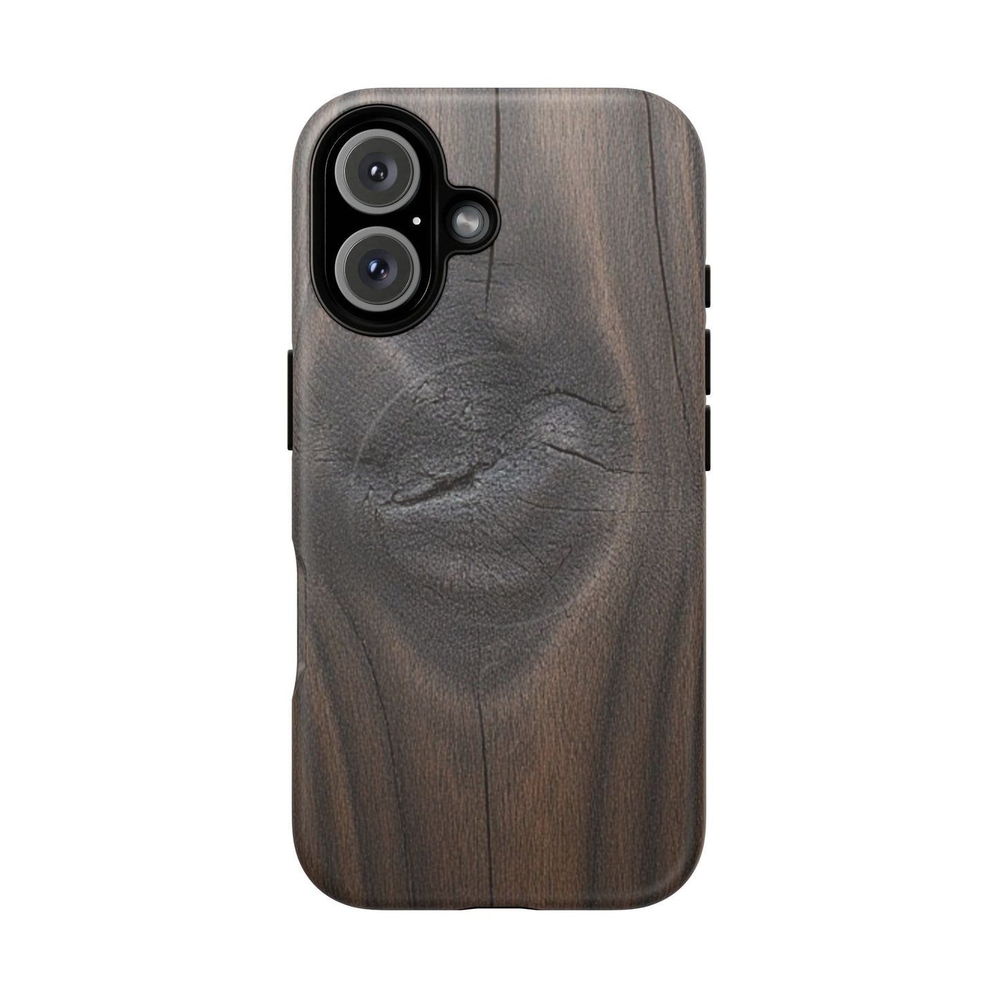 Faith Rooted in Strength – Dark Wood Grain iPhone Magnetic Tough Case