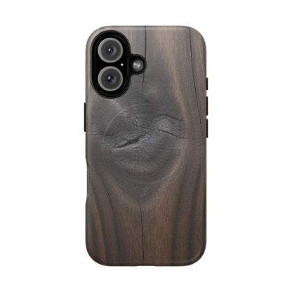 Faith Rooted in Strength – Dark Wood Grain iPhone Magnetic Tough Case