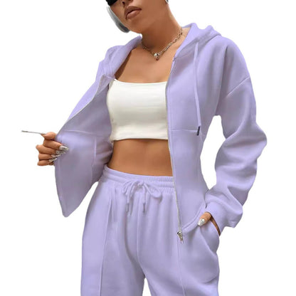 Joyous Peace Hooded Cardigan Slim Fit Set