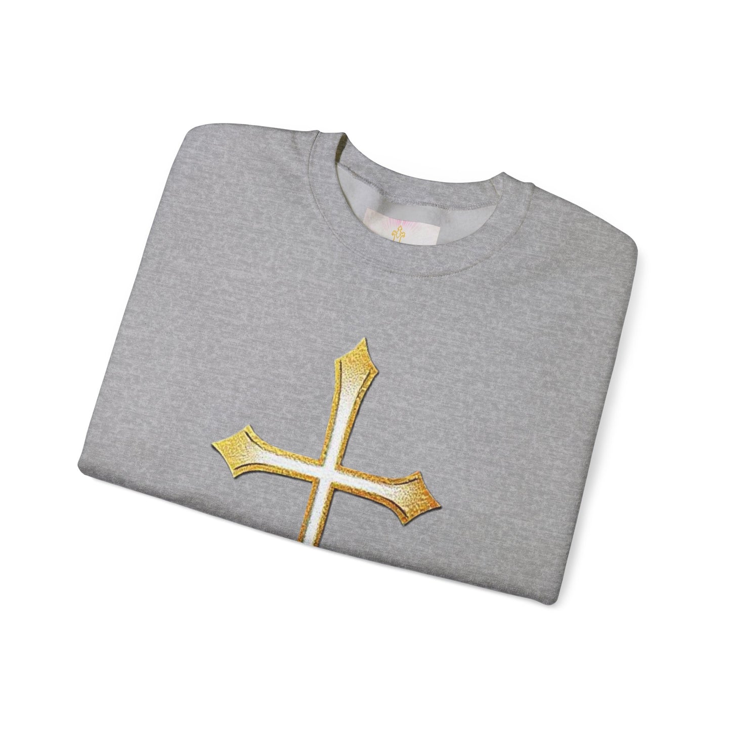 Women’s Gold Cross Sweatshirt – Christian Faith Apparel