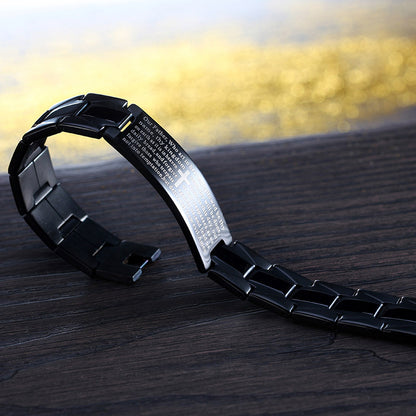 Lord's Prayer Black Stainless Steel Bracelet