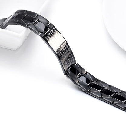 Lord's Prayer Black Stainless Steel Bracelet