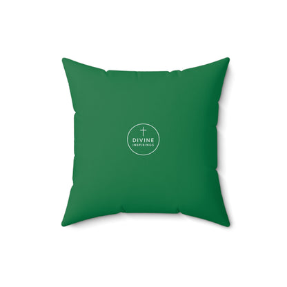 Faith Above All in Green – ‘In God We Trust’ Throw Pillow