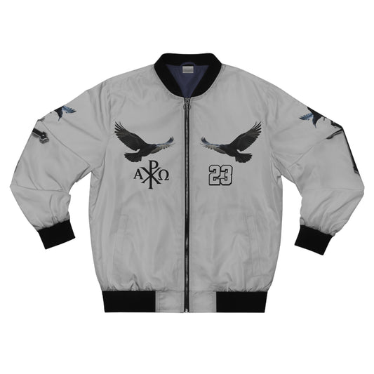 Faithful Guardians – Cross & Crows Men’s Bomber Jacket in Grey
