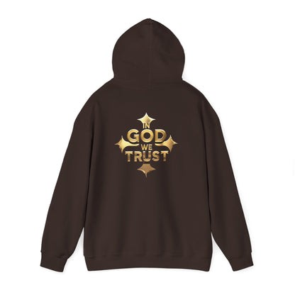 In God We Trust (Gold) - Women's Christian Hoodie with Golden Cross