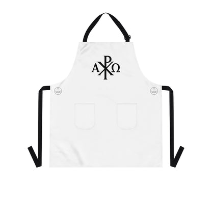 Chi Rho Alpha & Omega Christian Kitchen Apron – Faith in Every Step