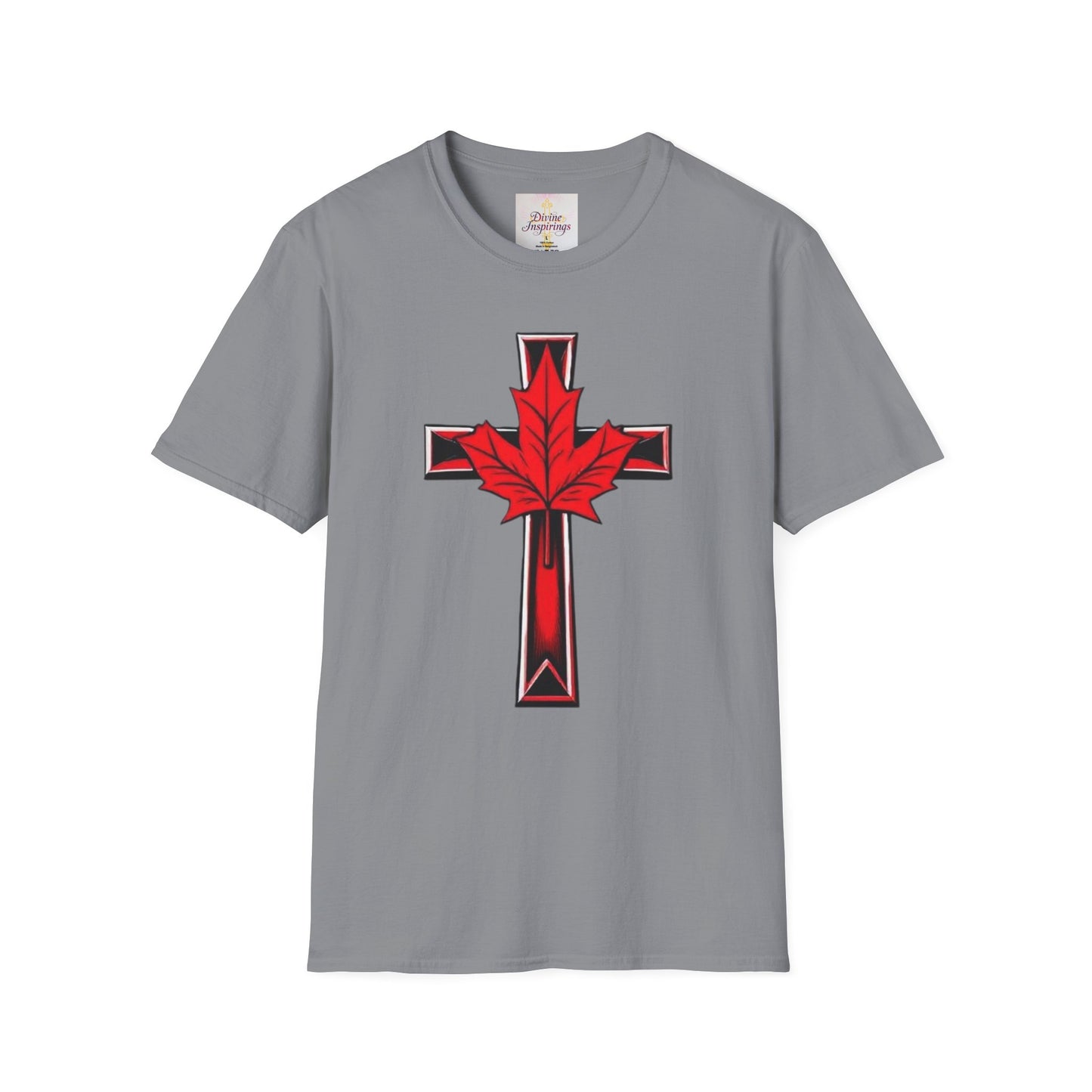 Faith and Freedom – Women’s Christian T-Shirt with Maple Leaf Cross