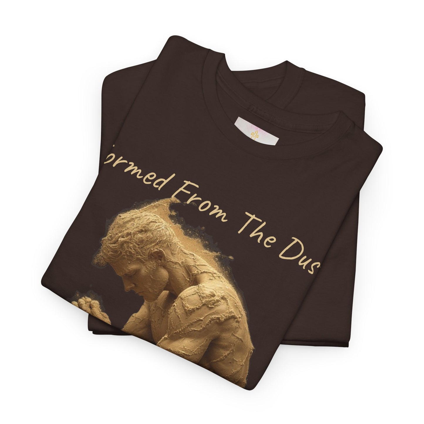 Formed from the Dust | Men’s Christian T-Shirt with Genesis 2:7 (Light Lettering)