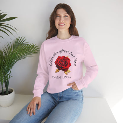 Handcrafted by God Rose Women's Sweatshirt – (Dark Lettering)
