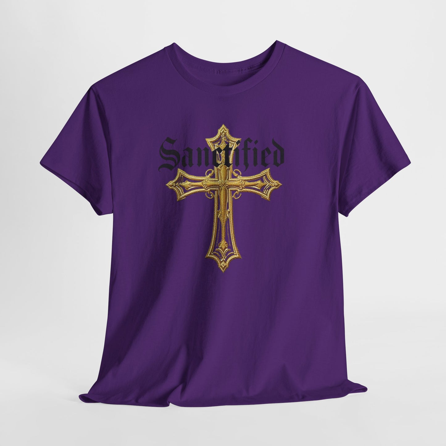 Sanctified Men's Gothic Cross T-Shirt – Faith in Bold Elegance
