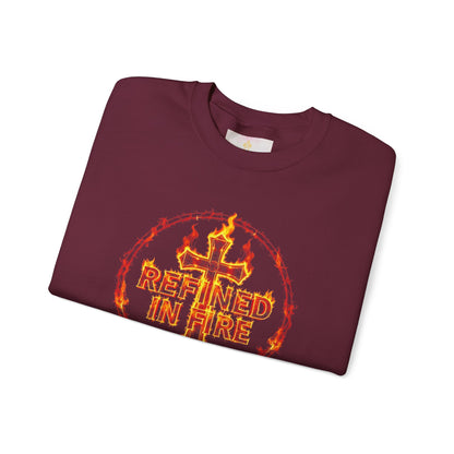 Women’s “Refined in Fire” Christian Sweatshirt – Bold Flame Design Pullover