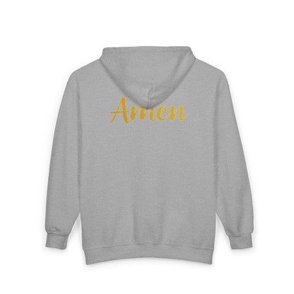 Amen in Motion – Women’s Zip-Up Hoodie (Black Logo)