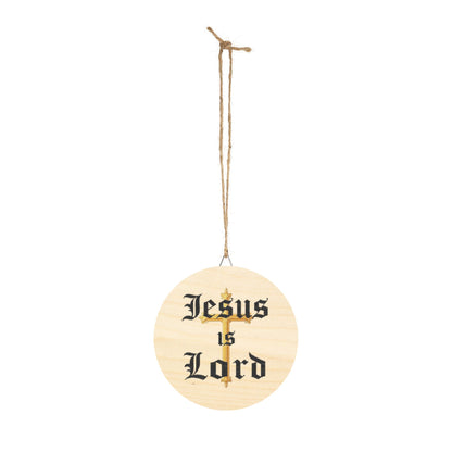 Jesus Is Lord Wall Hanging — Gold Cross Christian Décor