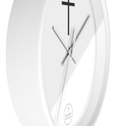 Minimalist Black Cross Wall Clock – Elegant Christian Home Decor