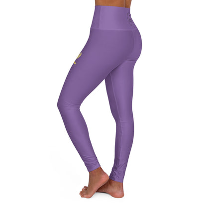 Golden Dove Women’s High-Waisted Yoga Leggings in Purple – Spirit of Peace and Power