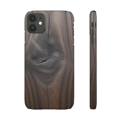 iPhone Snap Case – Dark Wood Grain Design