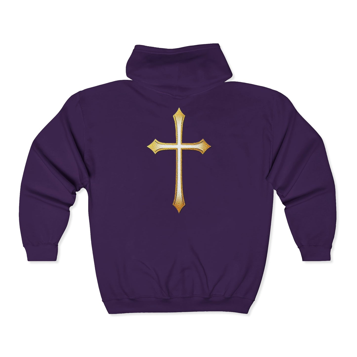 Men’s Modern Gold Cross Zip-Up Hoodie – Everyday Comfort with Faith