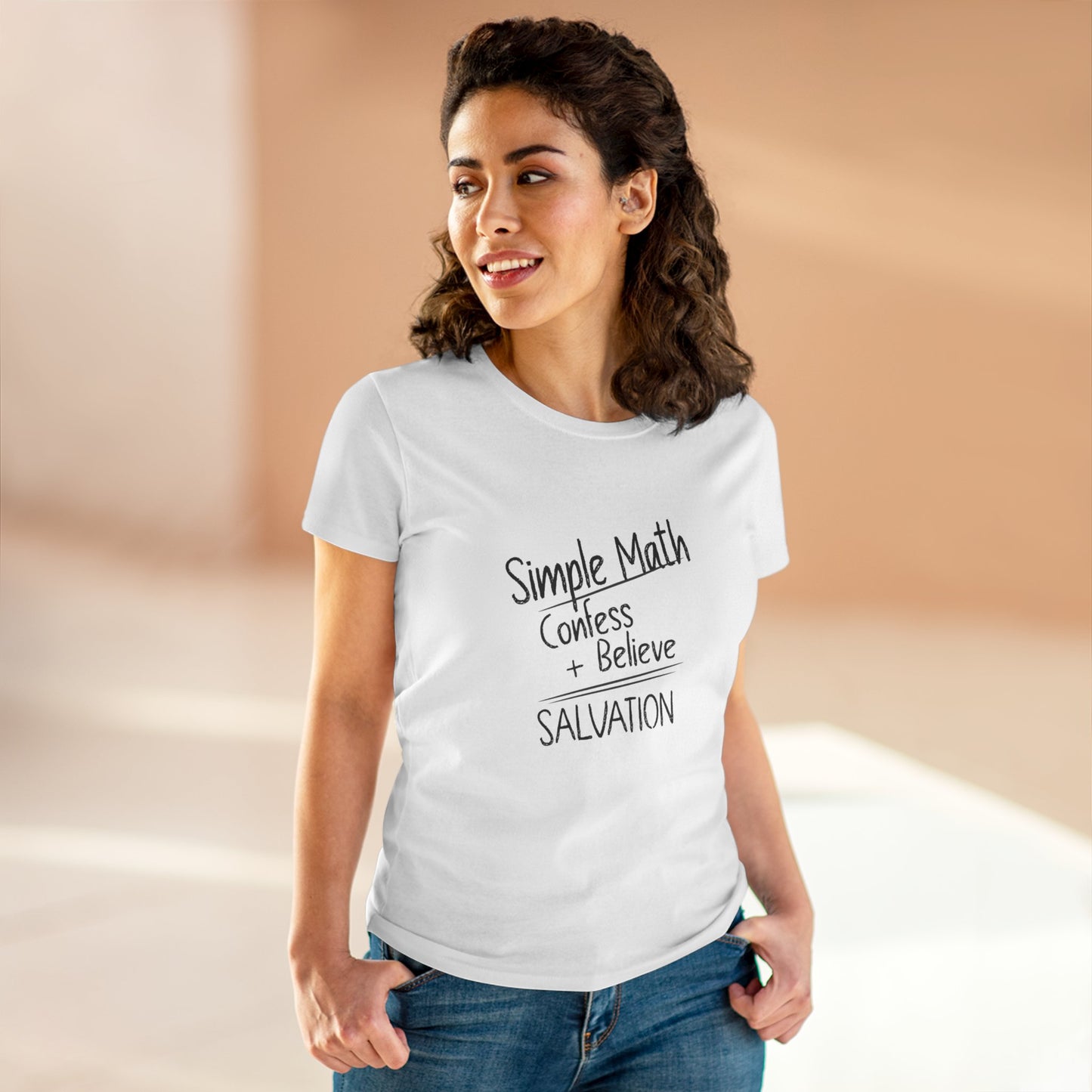 Simple Math Women’s T-Shirt – Bold Faith (Black Chalk)