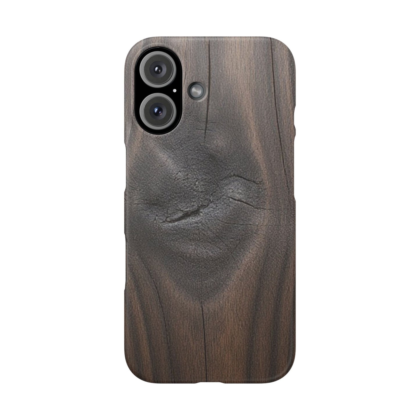 iPhone Snap Case – Dark Wood Grain Design