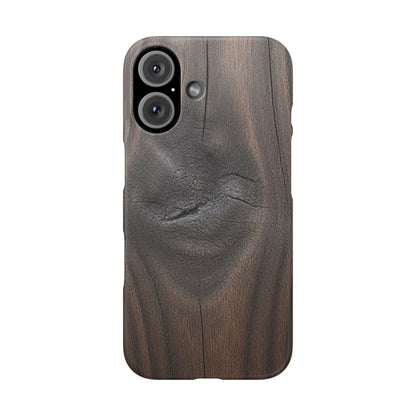 iPhone Snap Case – Dark Wood Grain Design