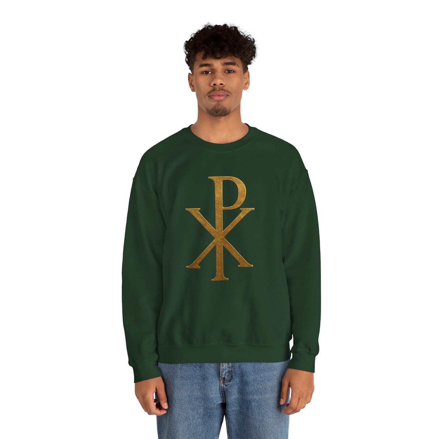 Chi Rho (Gold) - Men's Christian Sweatshirt